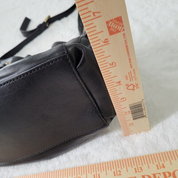 Michael Kors Black Leather Bucket Style Bag Drawstring Gold Hardware - Picture 11 of 11